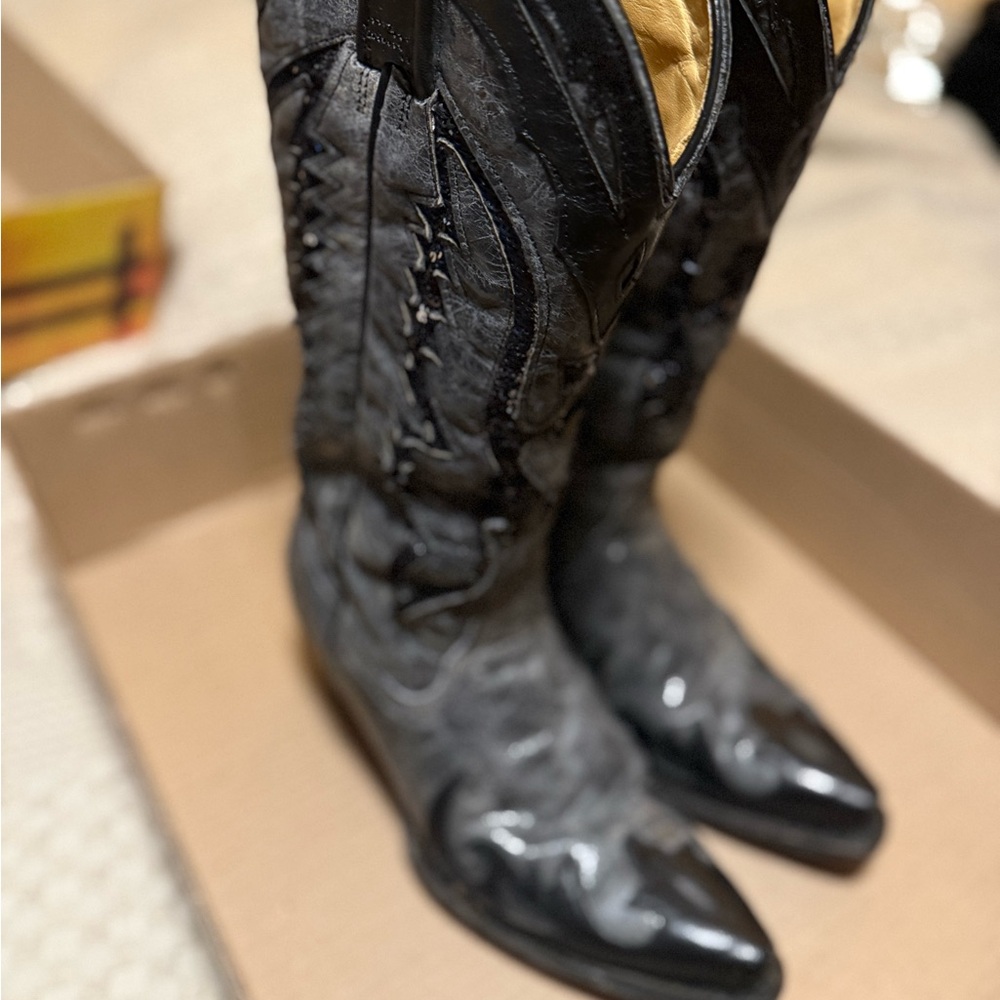 Black Cowboy Boots with sequins